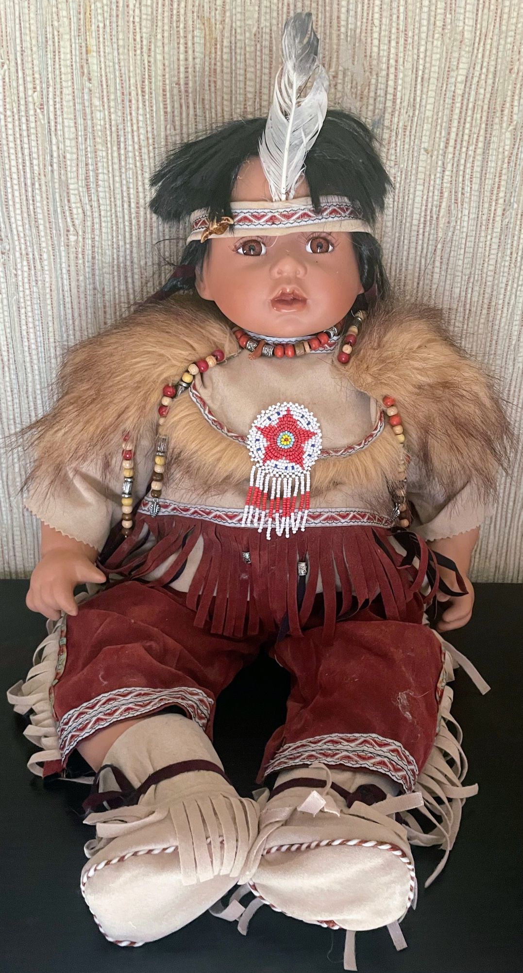 Porcelain Native American Doll