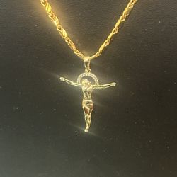 gold plated tarnish free cross necklace
