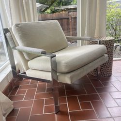 Milo Baughman Style Mid-century Chrome Chair