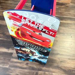 Disney Pixar Cars multi-bin toy organizer featuring Lightning McQueen (missing parts)