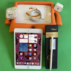 Apple iPad mini 5 (5th Generation/7.9” retina/ latest IOS 26/ 2019 Model ) 64GB with stylus pen, kids case  & Accessories