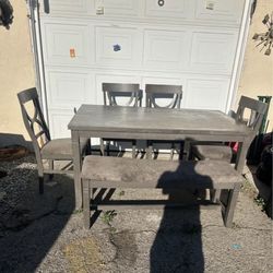 Comedor 4 Sillas Y Banca 