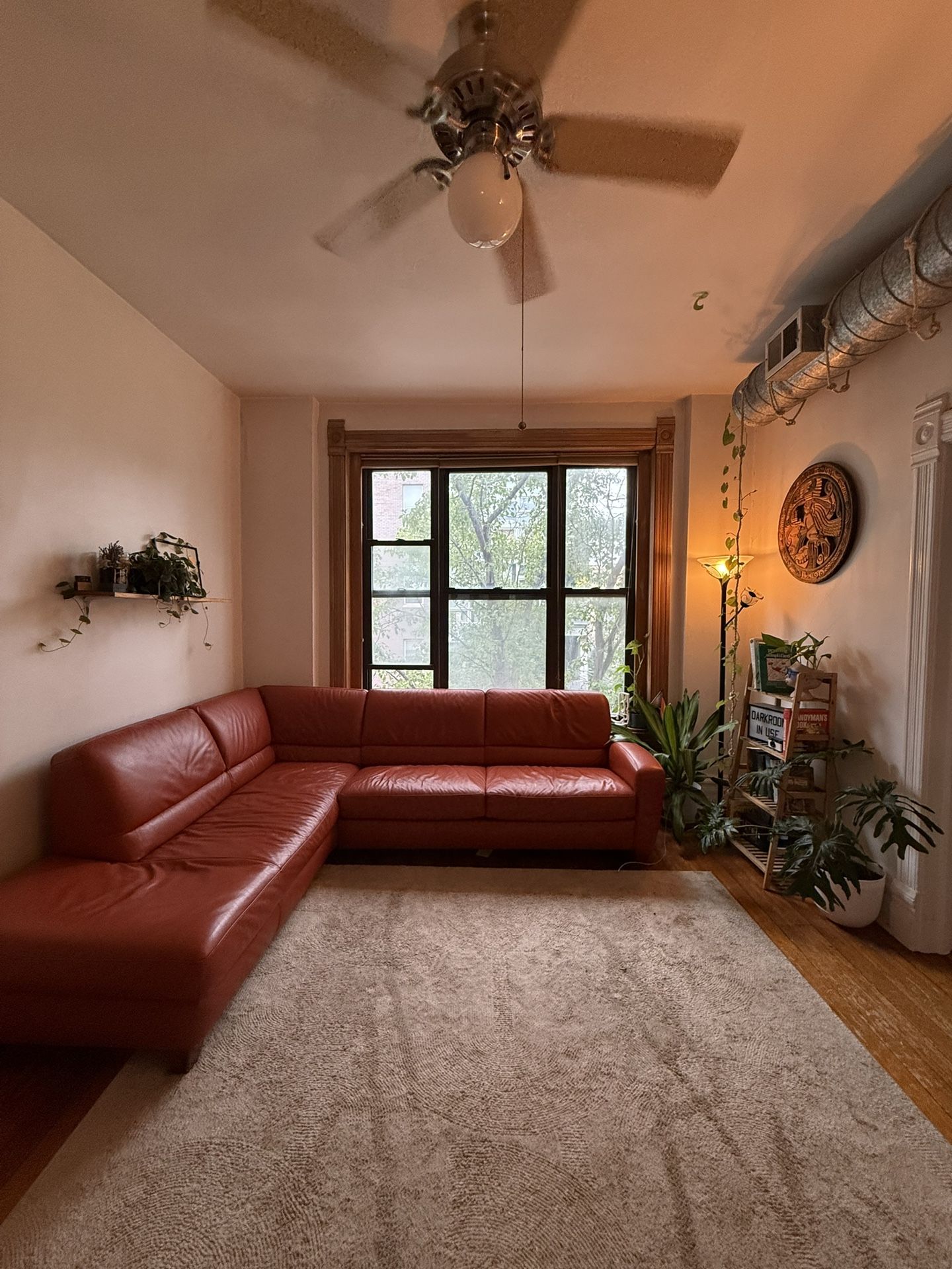 Leather L Couch - Pull Out Bed