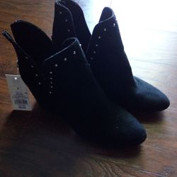 Size 8 Black Velvety Boots Bnwt