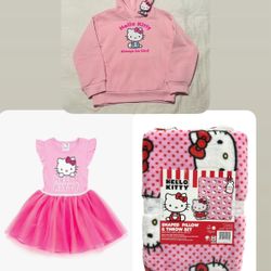 Hello Kitty Lot Girls 6-7 And Blanket
