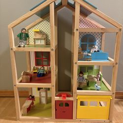 Melissa And Doug Wooden Hi-Rise Dollhouse