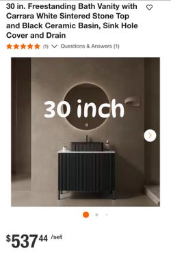 30-Inch Freestanding Bath Vanity with Stone Top