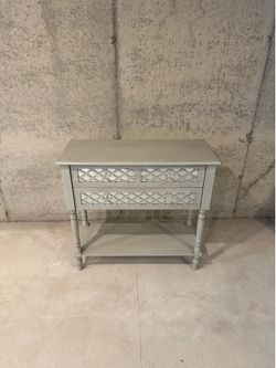 Gray Mirrored Console Table / Entryway Table