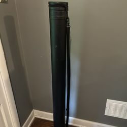 Black Leather Storage Tube w Strap