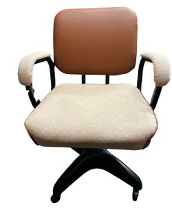 Reupholstered Vintage Metal Office Chair