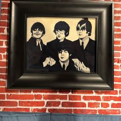 CUSTOM MATTED KISS AS BEATLES FRAME