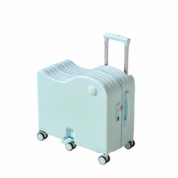 Jidanmian Hardside Ride On Suitcase,Ride-On Travel Suitcase with Combination Lock/Hook/Aluminum Alloy Handle,Capacity 160 Lbs Rolling Trolly