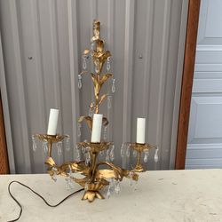 Italian Gilt Tole Wall Sconce Light 