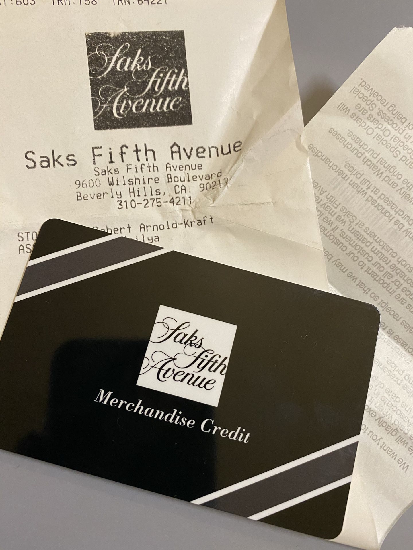 $300 worth of Saks Fifth Avenue Credit