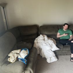 Free Sectional Couch Green