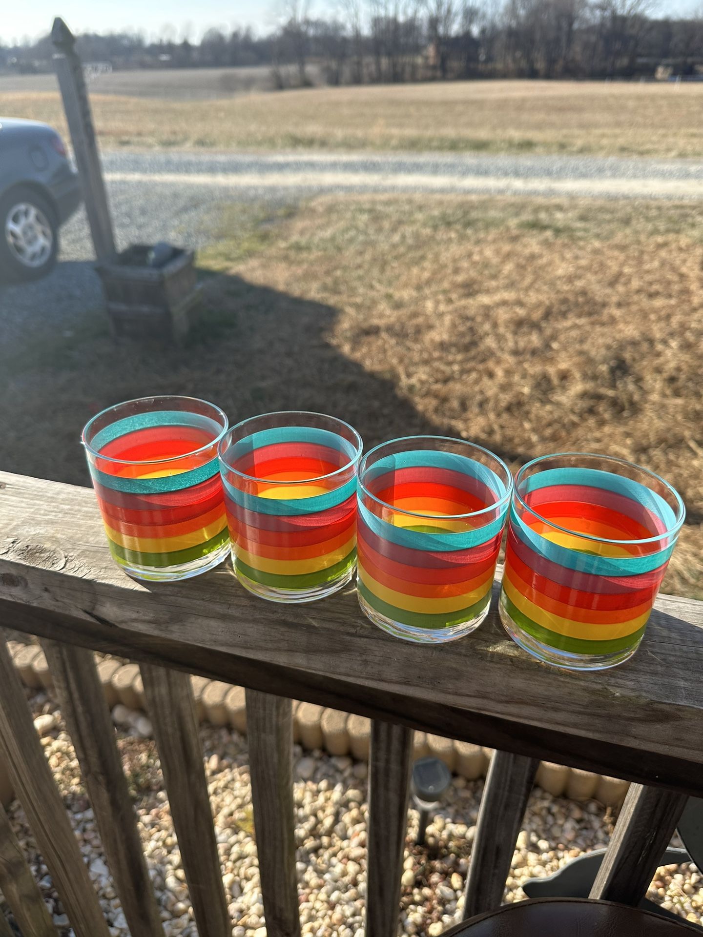 Vintage Striped Cup Set
