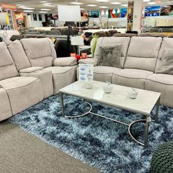 Overstock Sale✅Gorgeous Grey Two Piece Reclining Sofa+Love Seat Available Now $1499🔥