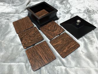 Coasters with box to store them in