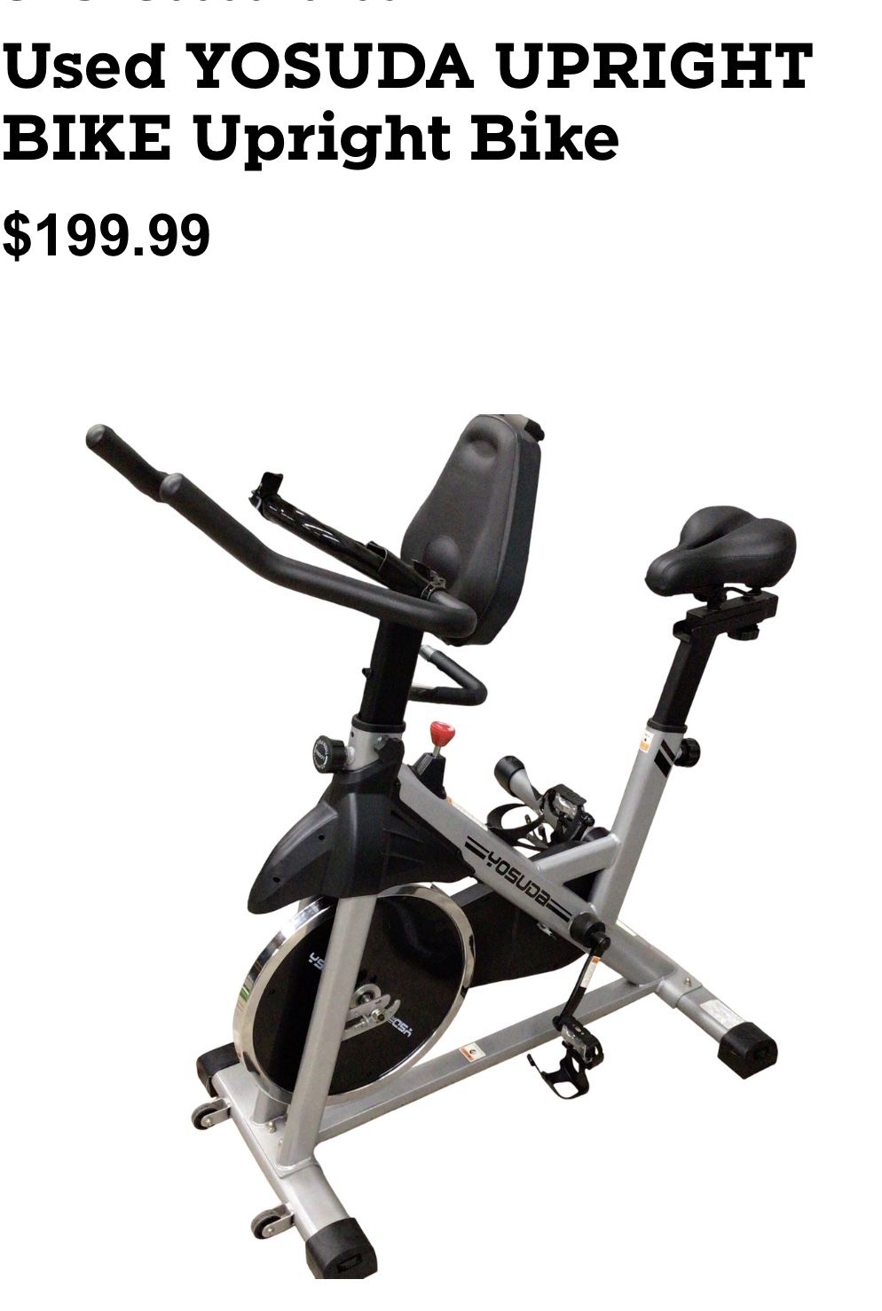 Used YOSUDA UPRIGHT BIKE