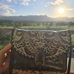 Patricia Nash Turquoise Genuine Leather Crossbody