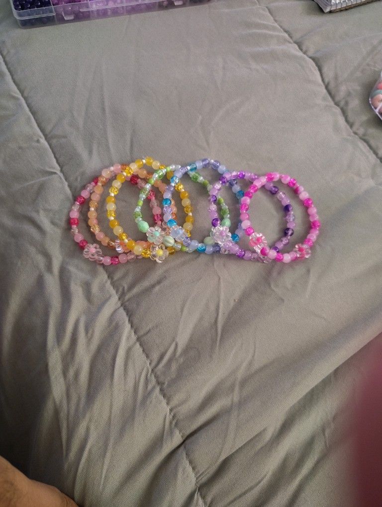 Rainbow Color Flowers Bracelets