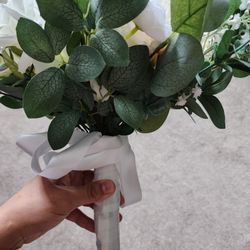 bridal bouquet White And IVORY Wedding 