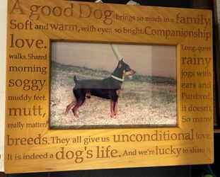 Engraved Wooden Dog Quote Photo Frame