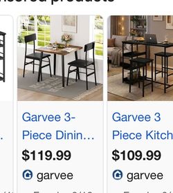 Garvee small table & 2 chairs in box unopened