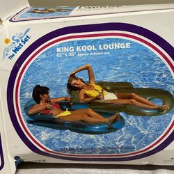 NEW-King Kool Inflatable Pool Floating Raft Lounge -