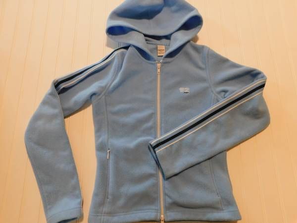 Vintage ABERCROMBIE AND FITCH GYM ISSUE Thick Polar Fleece Y2K Hooded Jacket Women’s Size S-