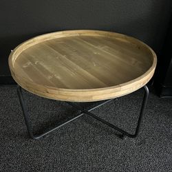 Wooden Round Portable Coffee Table 