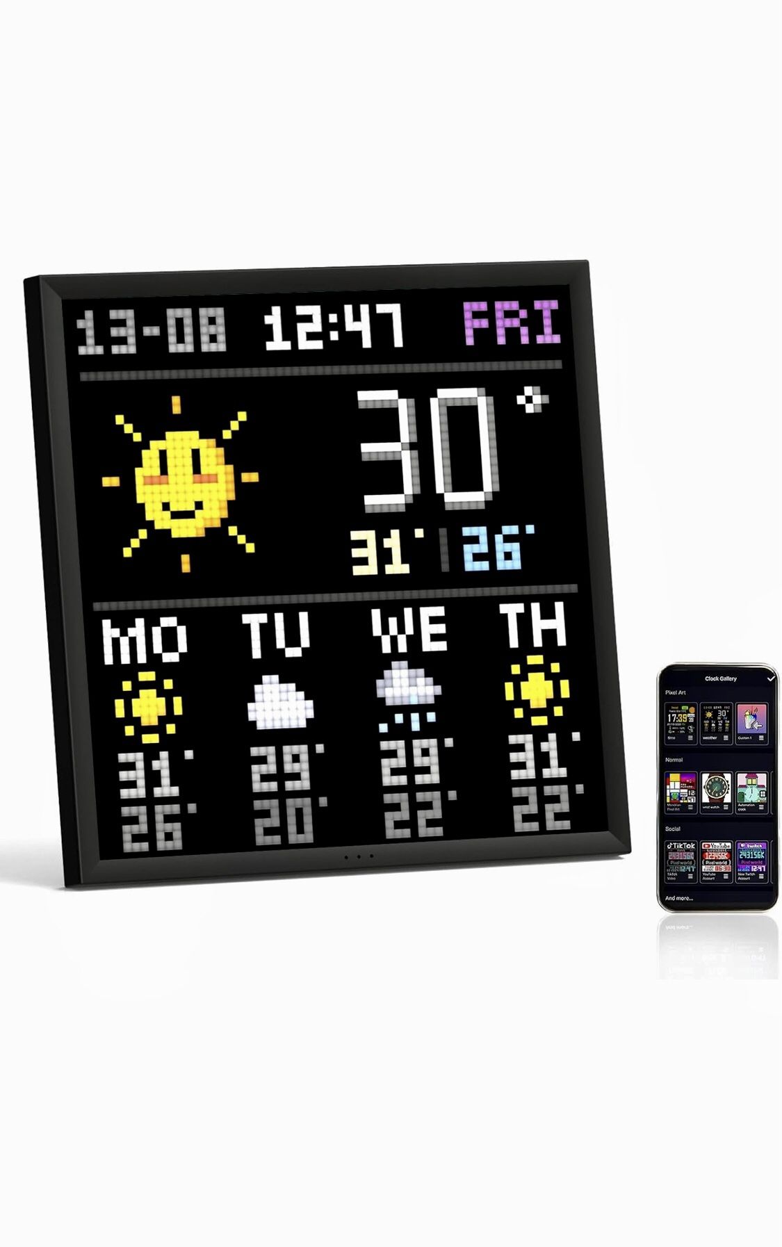 Divoom Pixoo-64 - WiFi Pixel Cloud Digital Picture Frame