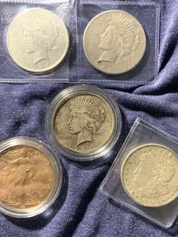 US Silver Dollar Lot - 1921 Peace Dollar - 90% And 999 Silver Coins