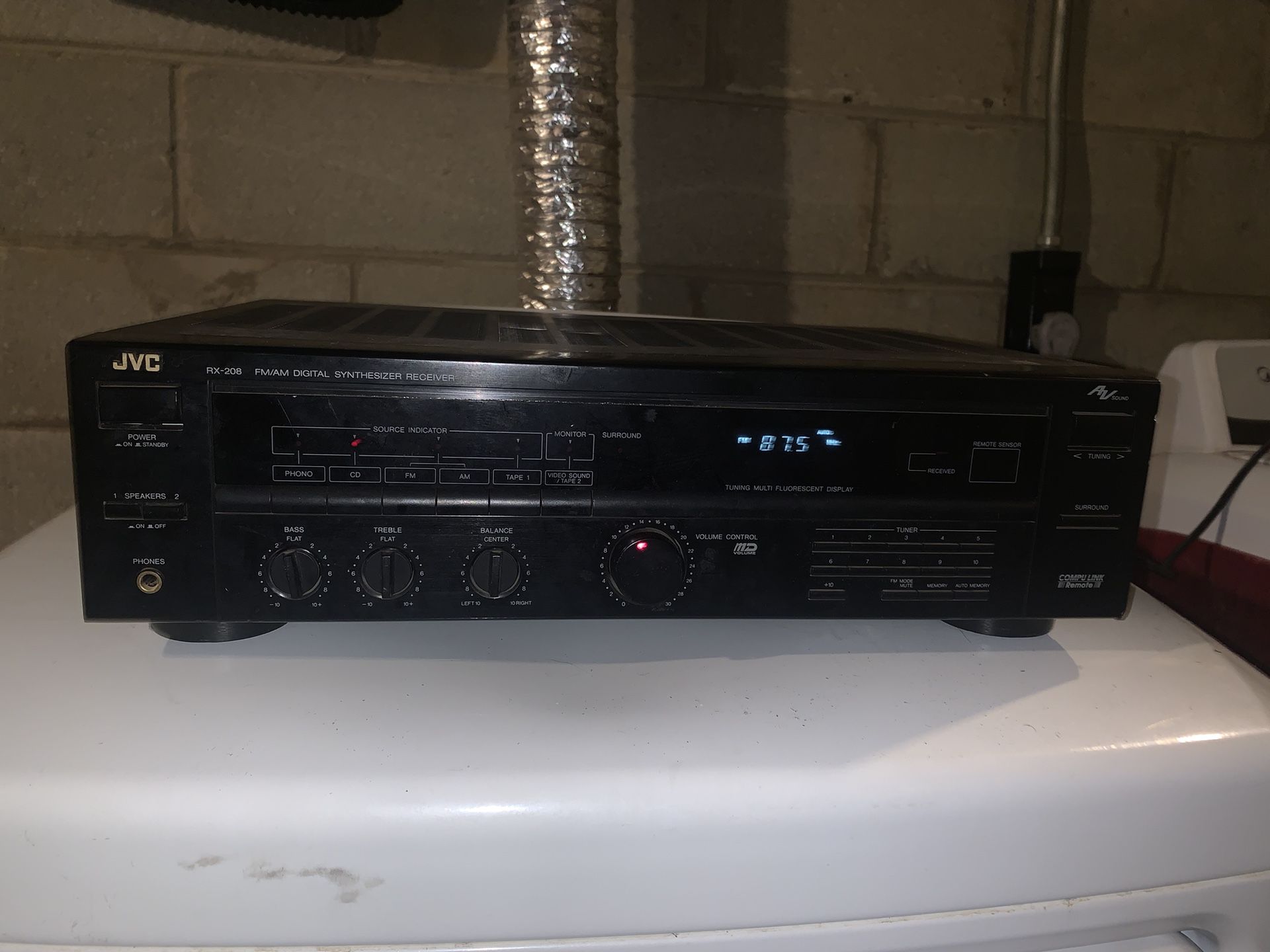 JVC RX-208 FM/AM Digital Synthesizer Receiver w/ Tuning Multi Flourescent...