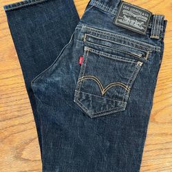 Men’s Levi’s Strauss 30w x30L Skinny’s 511 Thick Dark Blue Denim Jeans In Excellent Condition 