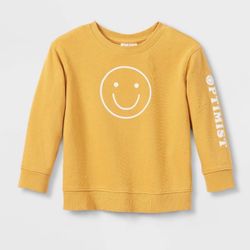 New* 2T Toddler Crewneck Pullover Sweatshirt- Cat & Jack Yellow 2T