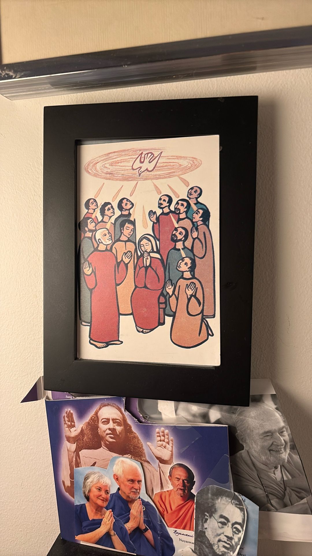 1969 Print art. Pine Wood. Black Frame And Glass