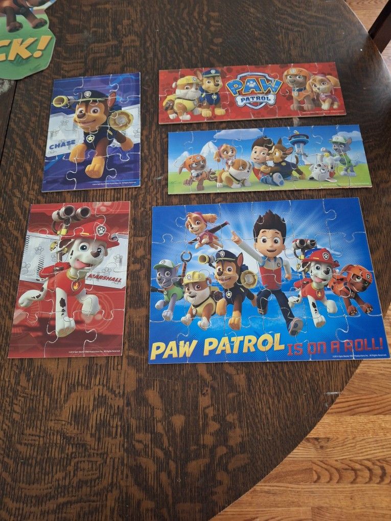 Six Paw Patrol Puzzles