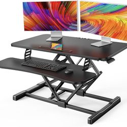 Standing Desk Converter, 32” Sit to Stand Desk with Keyboard Tray,