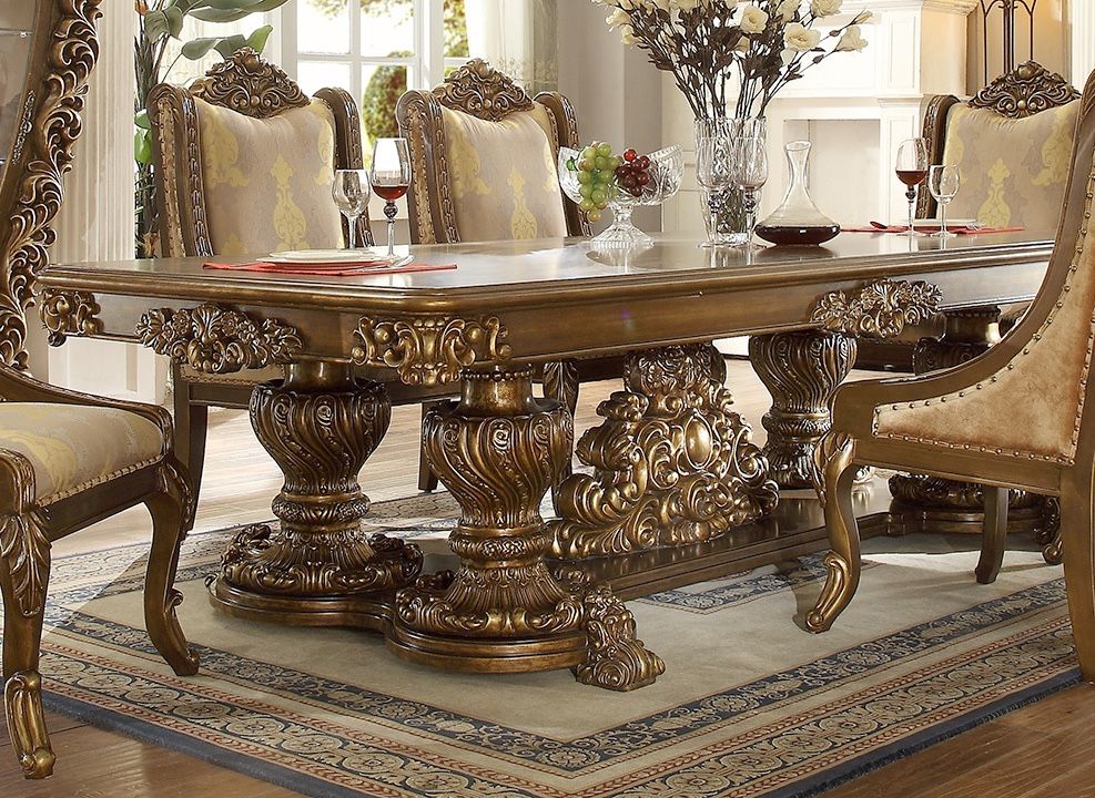 Homey Design- 7PC Dining Room Set Victorian, European & Classic Design