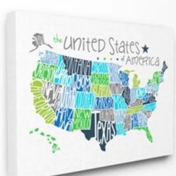 50 States Canvas Picture