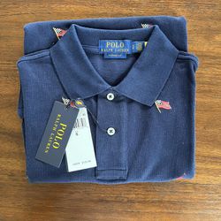 Polo Ralph Lauren Navy Blue American Flag Shirt . Classic Fit
