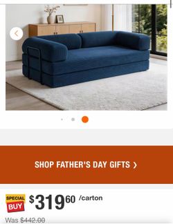 Shop Uixe 78.8 in. Blue Corduroy Queen Size Convertible Sofa Bed with Adjustable cushion and Pillows(Set of 1