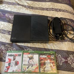 Xbox one with cords,controller and 3 games