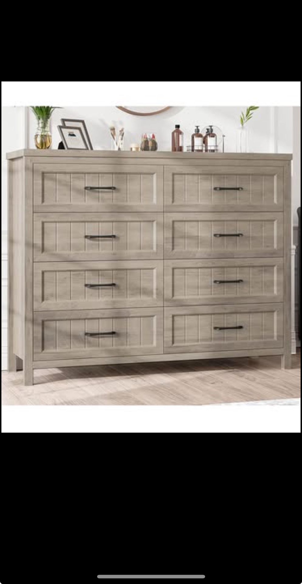 We Have Delivery Jocoevol Farmhouse Dresser 6 Drawer Dresser for Bedroom, Large Wooden Dressers Double Grey Dresser with Deep Drawers Dressers