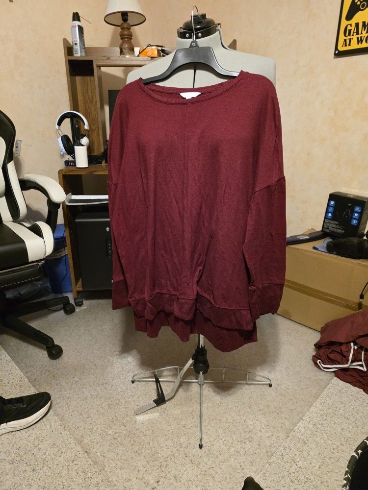 Burgundy Tunic Sweater 