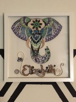 Elephant wall decor personalized with kids name or initials