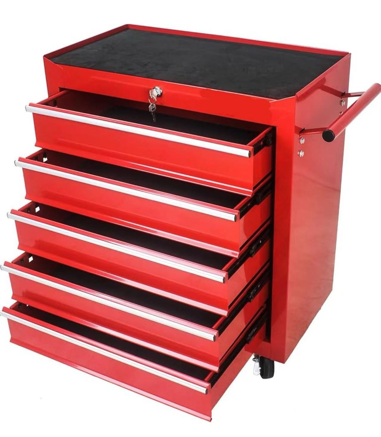 Tool Chest,5 Drawers Multifunctional Tool Cart with Wheels, red