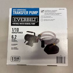 Everbilt 1/10 HP Transfer Pump - NEW!