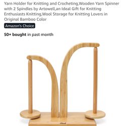 Yarn Holder for Knitting and Crocheting,Wooden Yarn Spinner with 2 Spindles by Artowell,an Ideal Gift for Knitting Enthusiasts Knitting,Wool Storage f